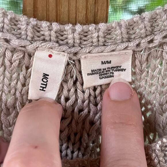 Anthropologie Moth Women's Gold Metallic Sana Sweater Tank Size M - Picture 6 of 7